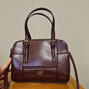Guess Patent Deep Burgundy/brown Purse